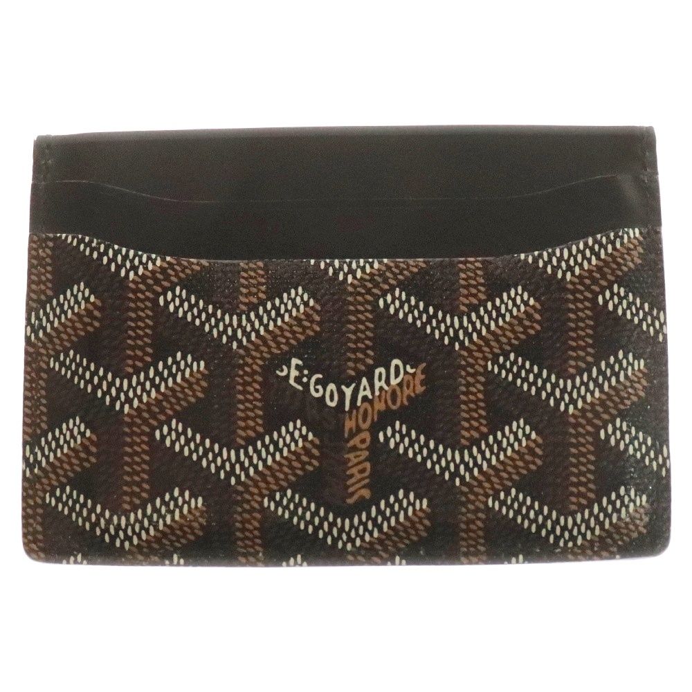 GOYARD ゴヤール サンシュルピス ヘリンボーン レザーカードケース 名刺入れ ブラック