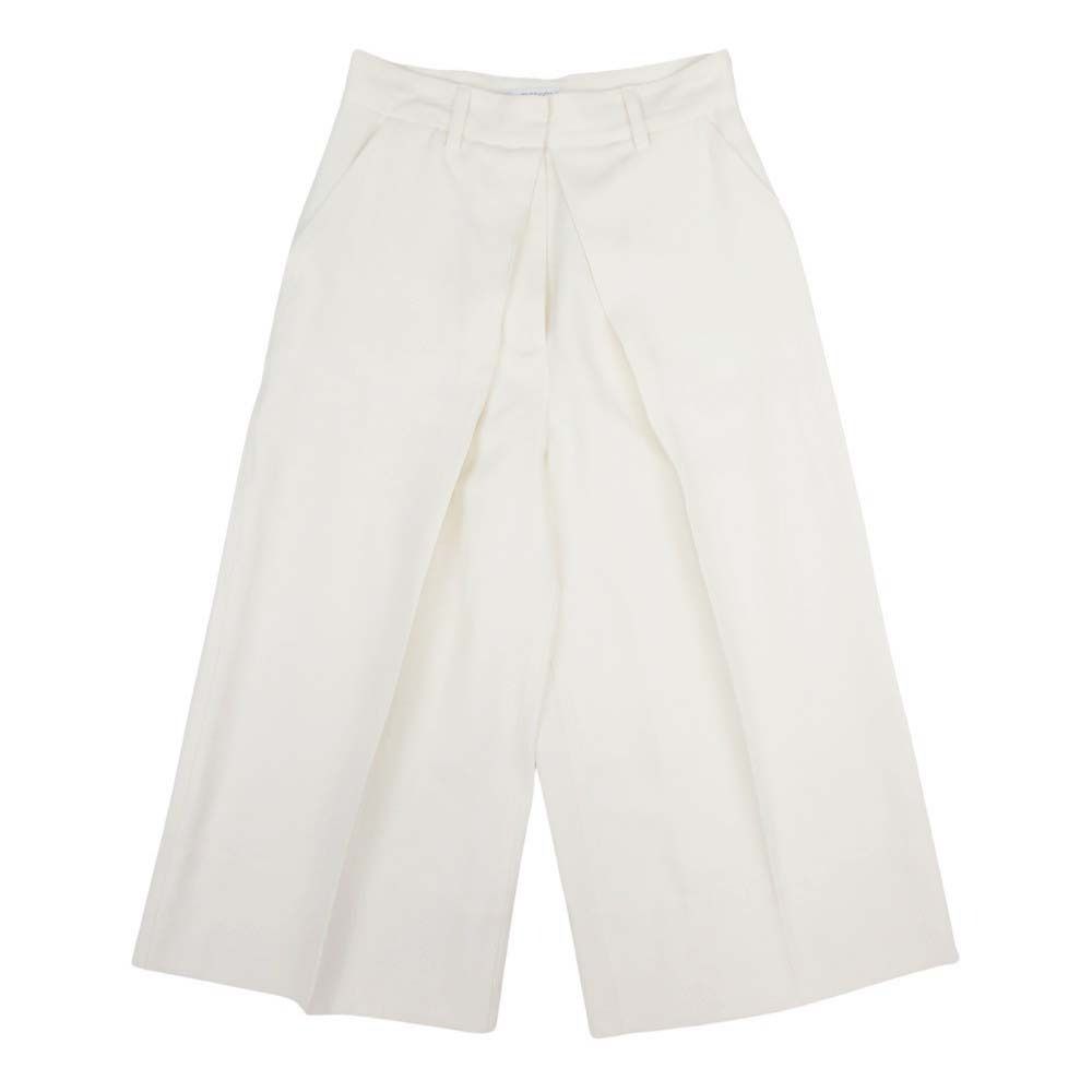 JW.ANDERSON JWアンダーソン ワイドレッグクロップドパンツ タックパンツ フ パンツ ワイドパンツ UK6 オフ白 オフホワイト レディース 古着