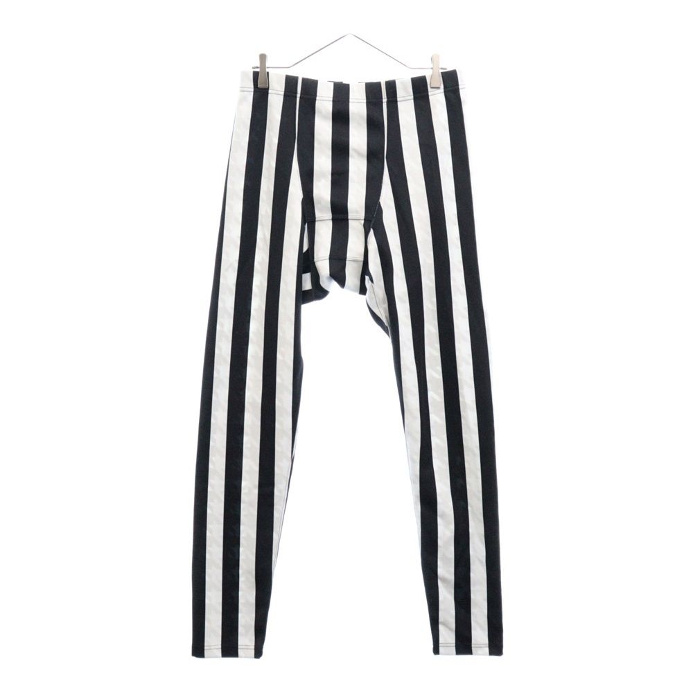 COMME des GARCONS HOMME PLUS (コムデギャルソンオムプリュス) 21AW DARK ROOM期 変形 ストライプ 千鳥格子総柄 リバーシブル ジャージ トラックロングパンツ ブラック/ホワイト PH-T022