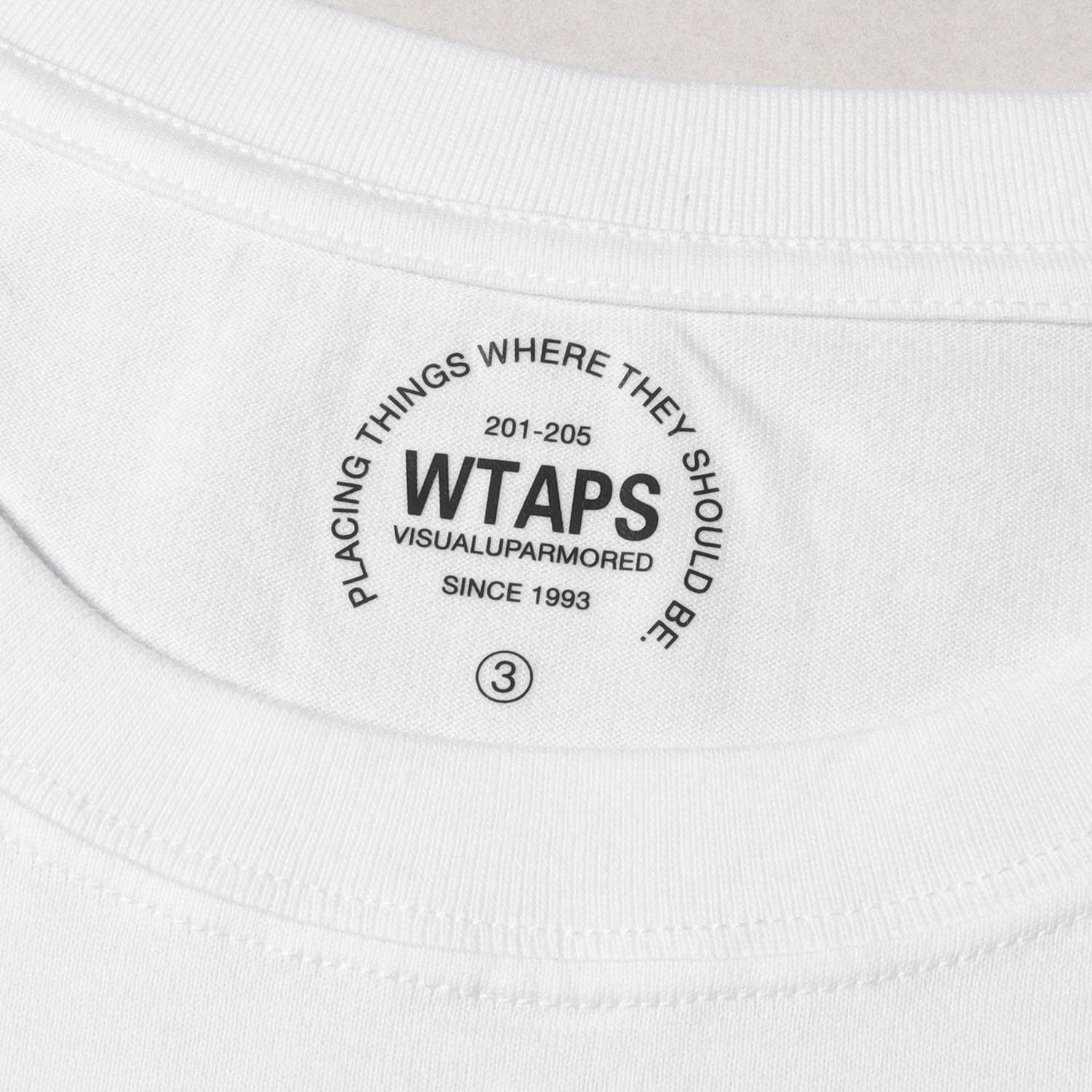 WTAPS ダブルタップス　白　ロングスリーブTシャツ　カタカナロゴ
