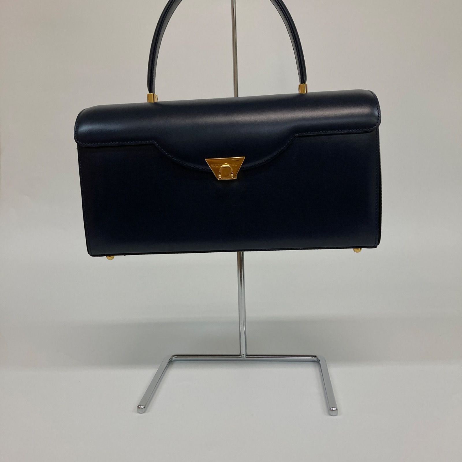 新品】銀座カネマツ カバン ハンドバッグ フォーマル ネイビー 【KB52 