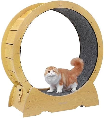 ◈ キャットホイール PETPNR 猫 回し車 猫 ルームランナー 室内飼い猫の運動不足解消 低騒音 猫 ホイール 猫 ランニングホイール 大型の猫用おもちゃ 組み立て簡単 ペット用ルームランナー?日本語説明書…