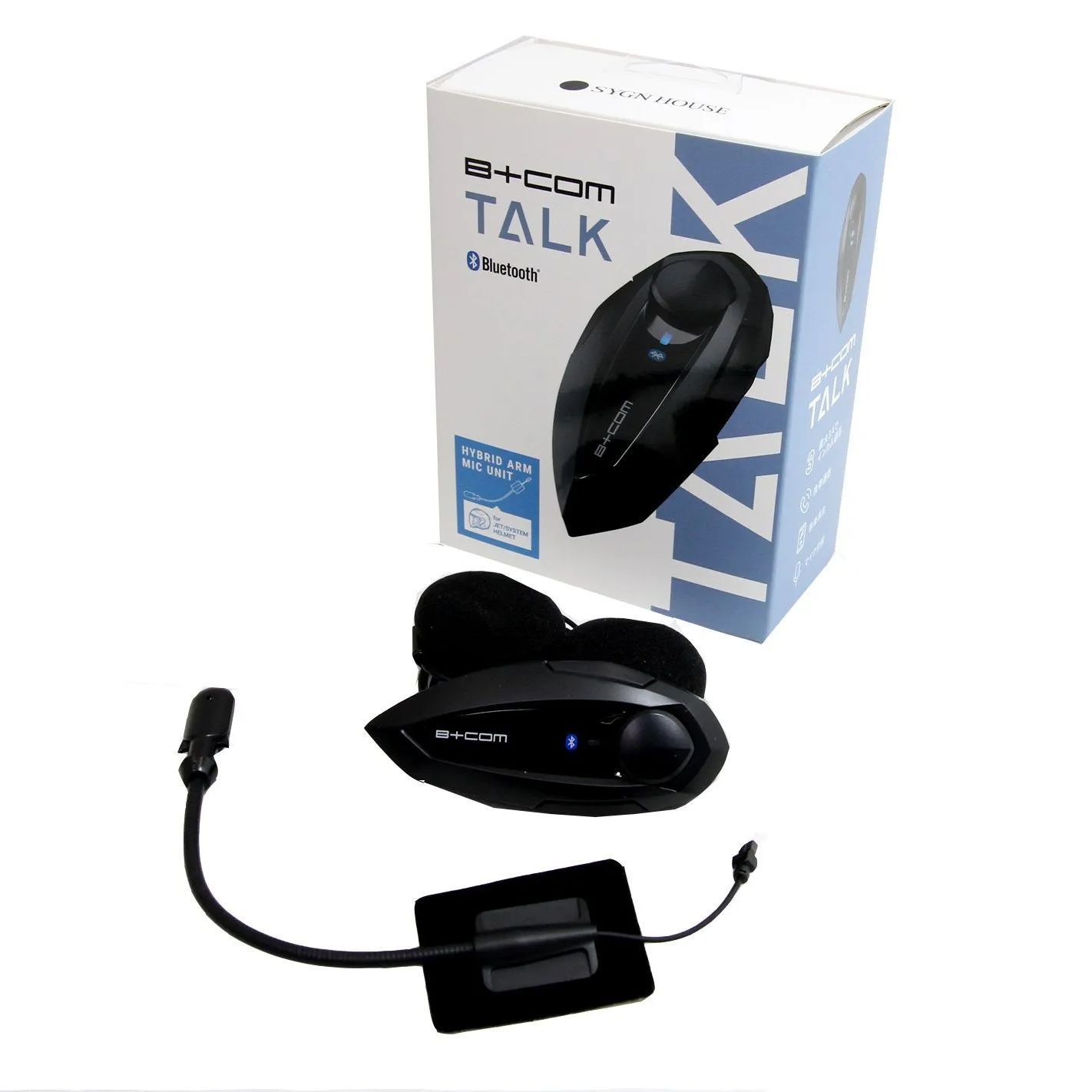 アーム SYGN HOUSE サインハウス バイク用 Bluetooth インカム B COM TALK ビーコム トーク 3人同時通話 ハイブリッドアームマイクユニット ジェット|システムヘルメット用 ブラック 00082415