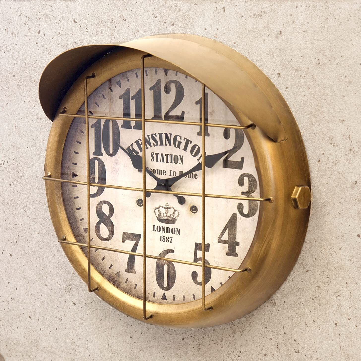 アメリカン アンティーク風 35cm サブマリン クロック ブロンズ 掛け時計 時計 グッズ アメリカ 雑貨 レトロ アンティーク ヴィンテージ風 掛時計 アメリカン雑貨