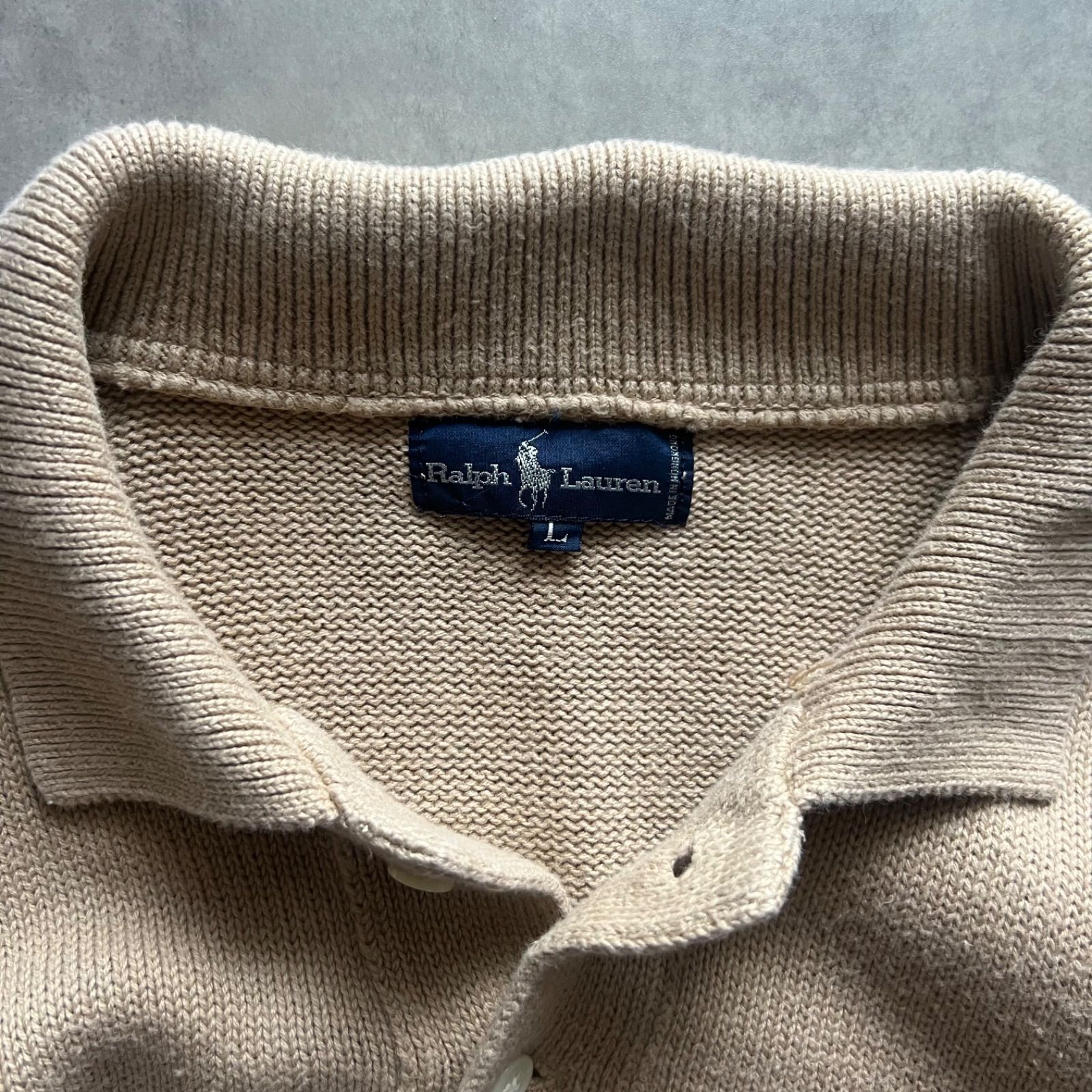 90s Ralph Lauren cotton knit polo shirt ラルフローレン