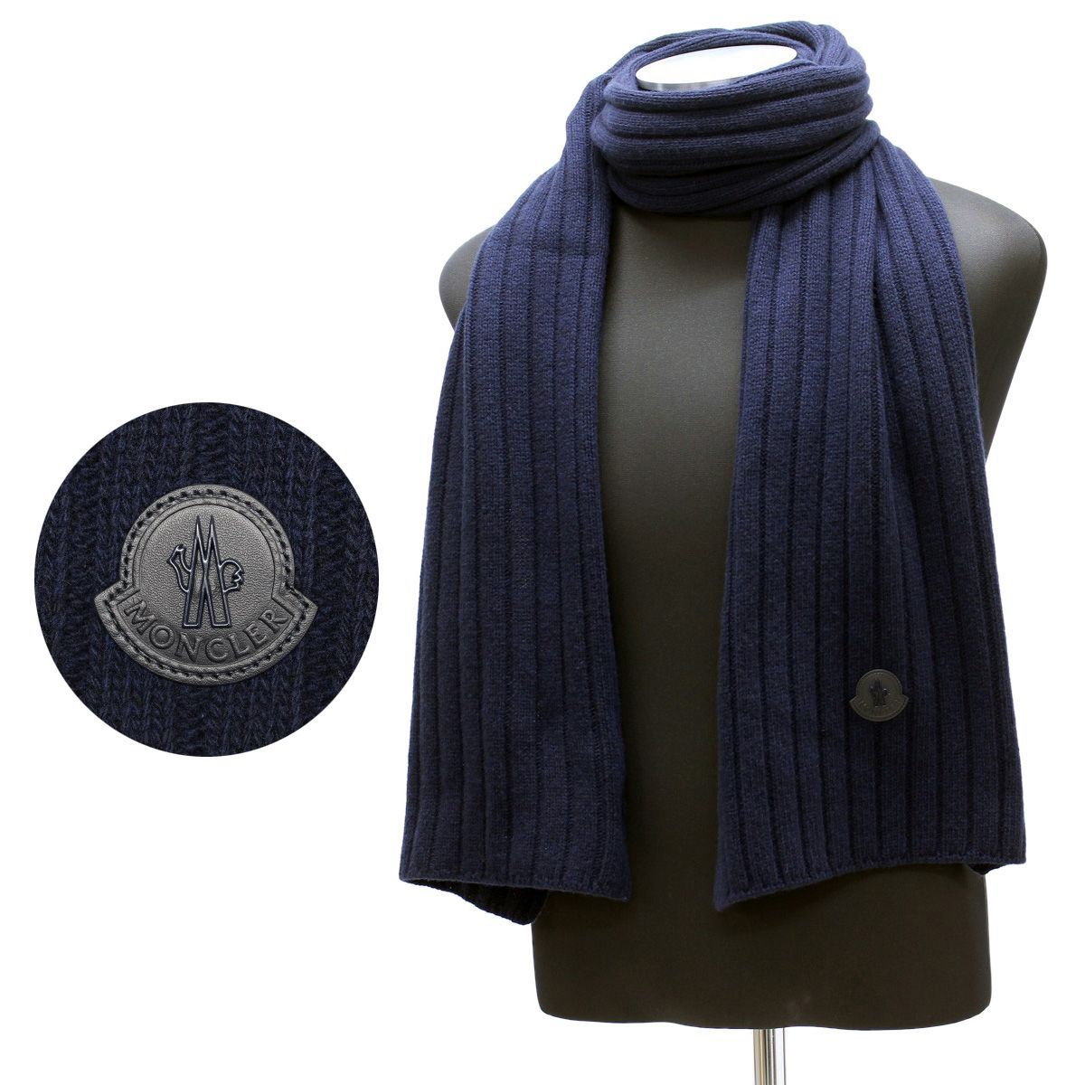 MONCLER ストライプマフラー ネイビー ひ*ろ様 MONCLER ストライプマフラー グレー Moncler Navy マフラー