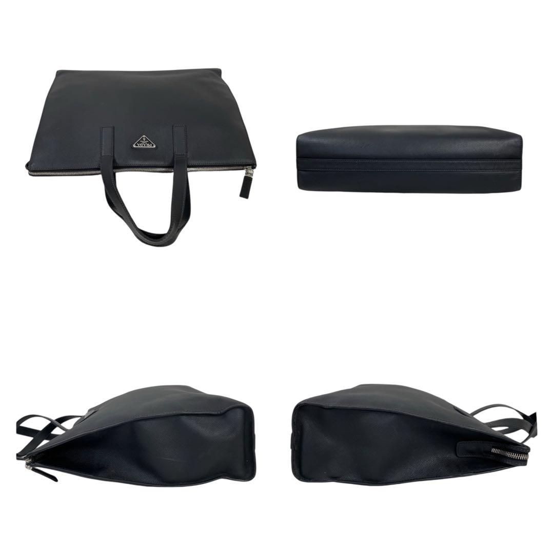 超希少　プラダ　サフィアーノ　三角ロゴ　ビジネスバッグ　ブラック　4994 価格交渉/質問大歓迎♪】超希少 プラダ サフィアーノ 三角ロゴ