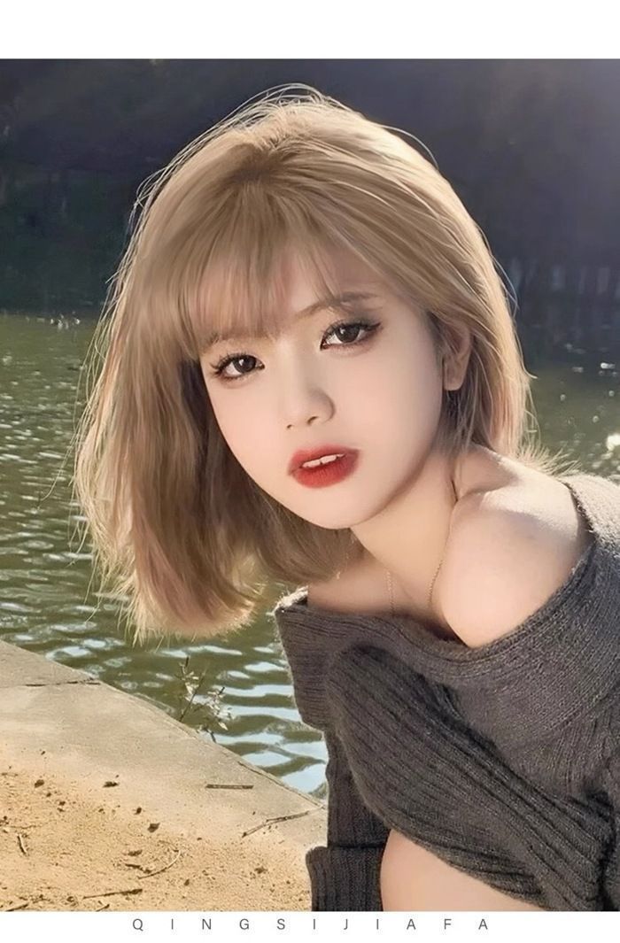 ショートウイッグ　前髪あり ウィッグ ショート 亜麻色 フルウィッグ 女性 ウイッグ ボブ