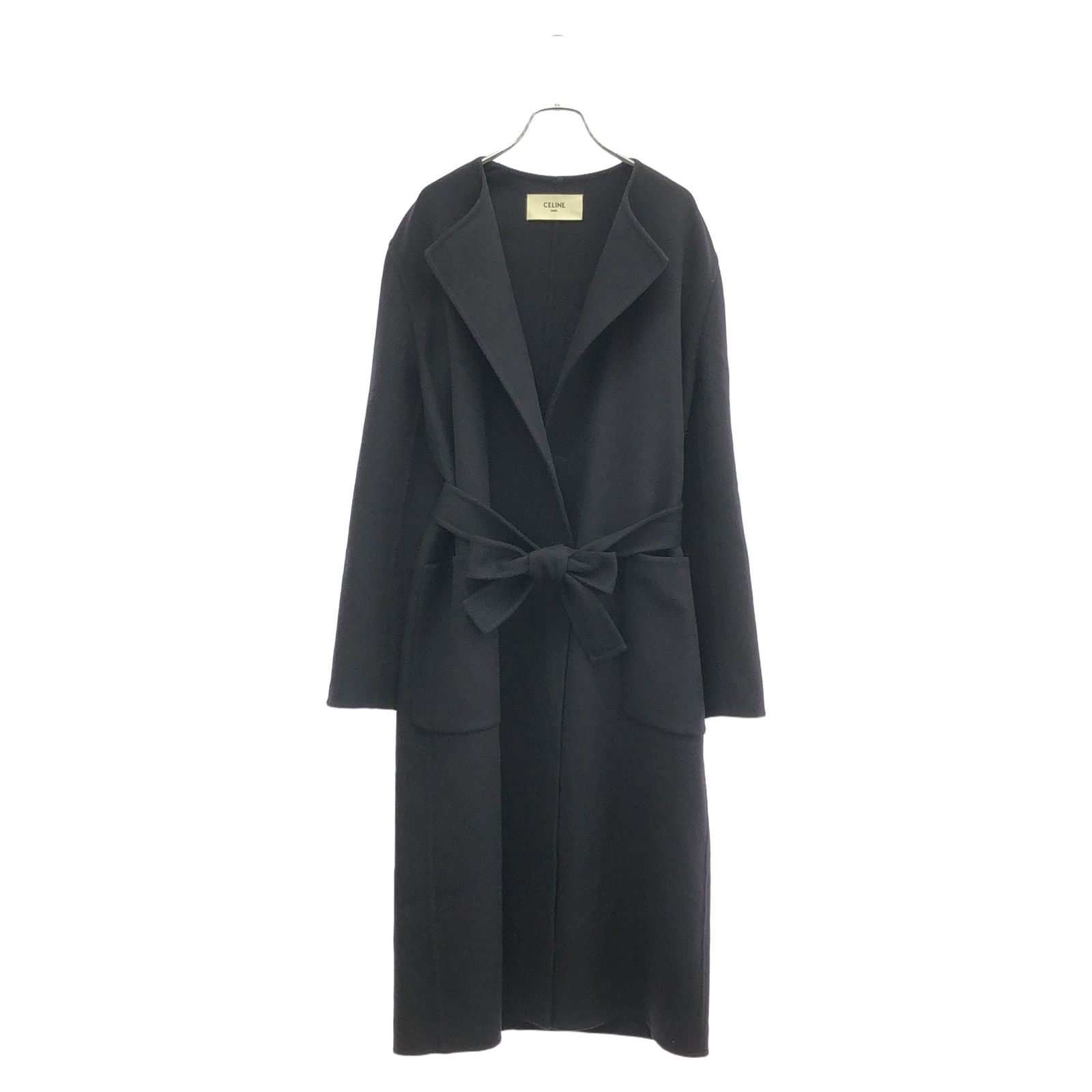 セリーヌ CELINE その他コート カシミアコート ベルト付き ネイビー カシミヤ カシミアコート ベルト付き レディース Used A