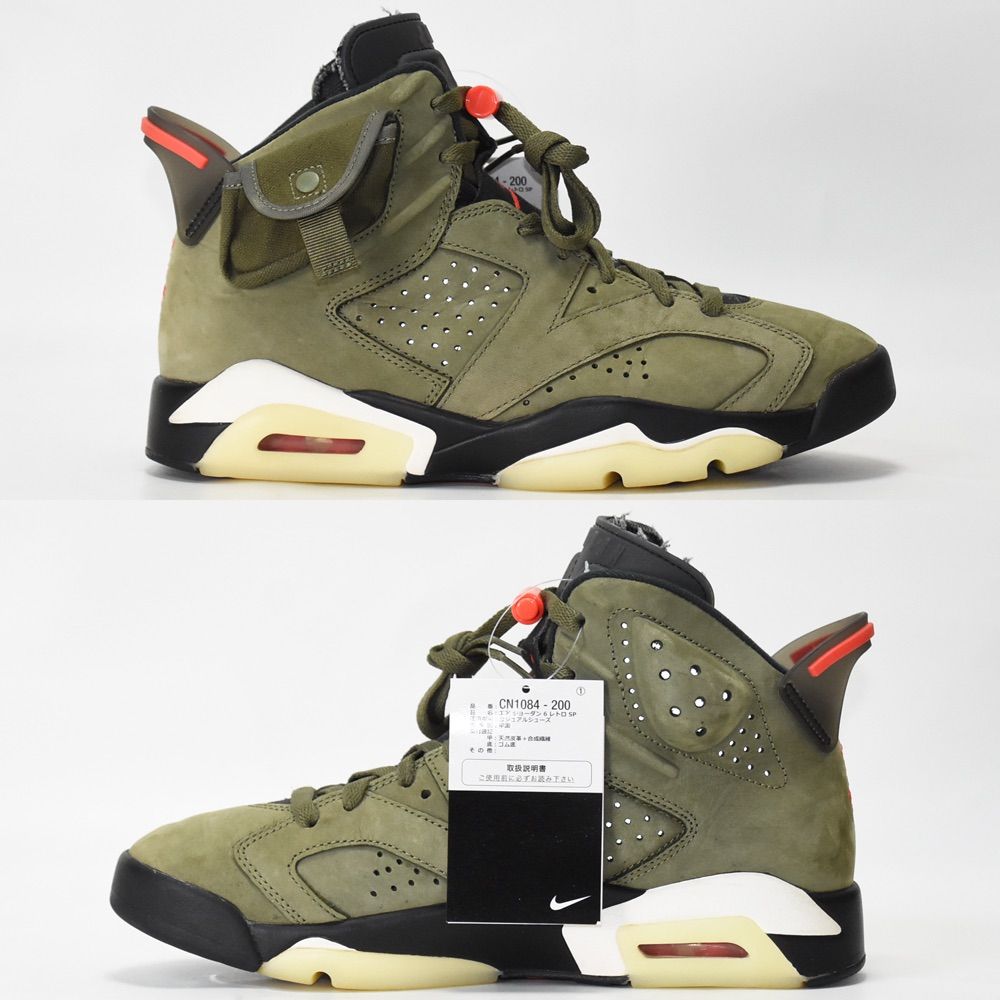 TRAVIS SCOTT × NIKE AIR JORDAN 6 RETRO SP Medium Olive CN1084 200 トラヴィス  スコット ナイキ エア ジョーダン 6 レトロ ミディアム オリーブ 26cm トラビス メンズ スニーカー