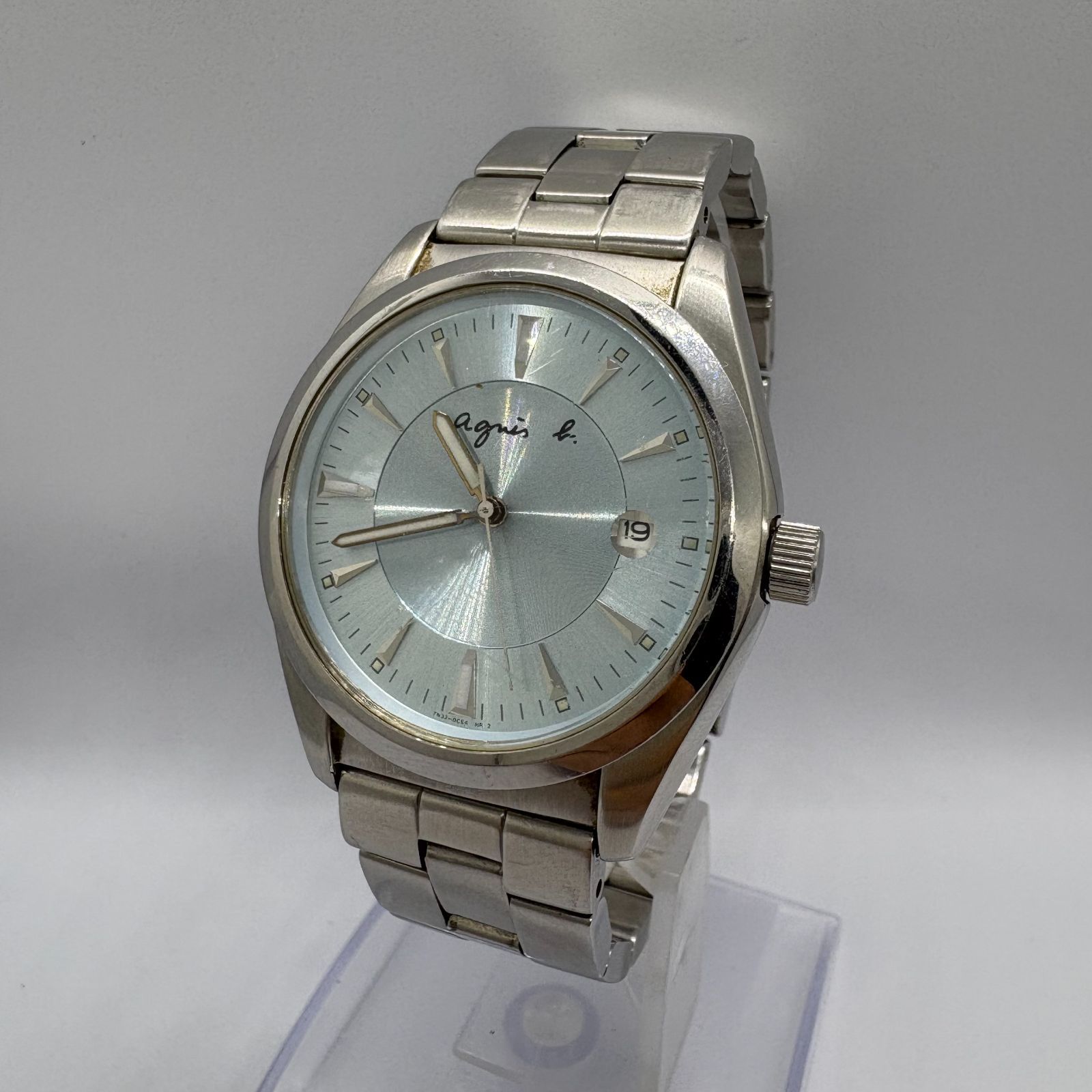 【美品】稼働品 agnes b アニエスベー 腕時計 シルバー agnes b. - 稼働品 Agnes b アニエスベー 腕時計 シルバー 伸縮