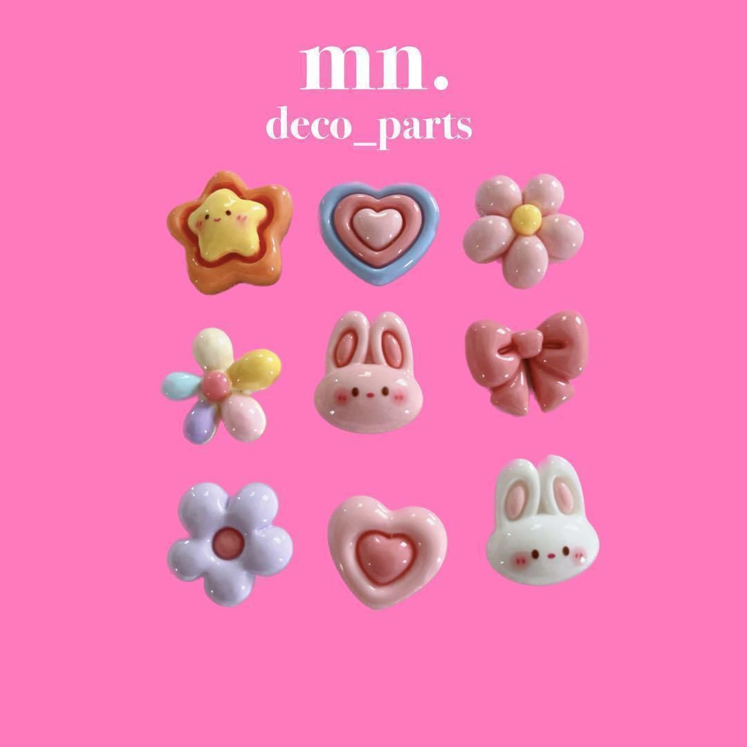 1つ25円】☆27個セット/各3点☆デコパーツ ハンドメイド カボション 星 