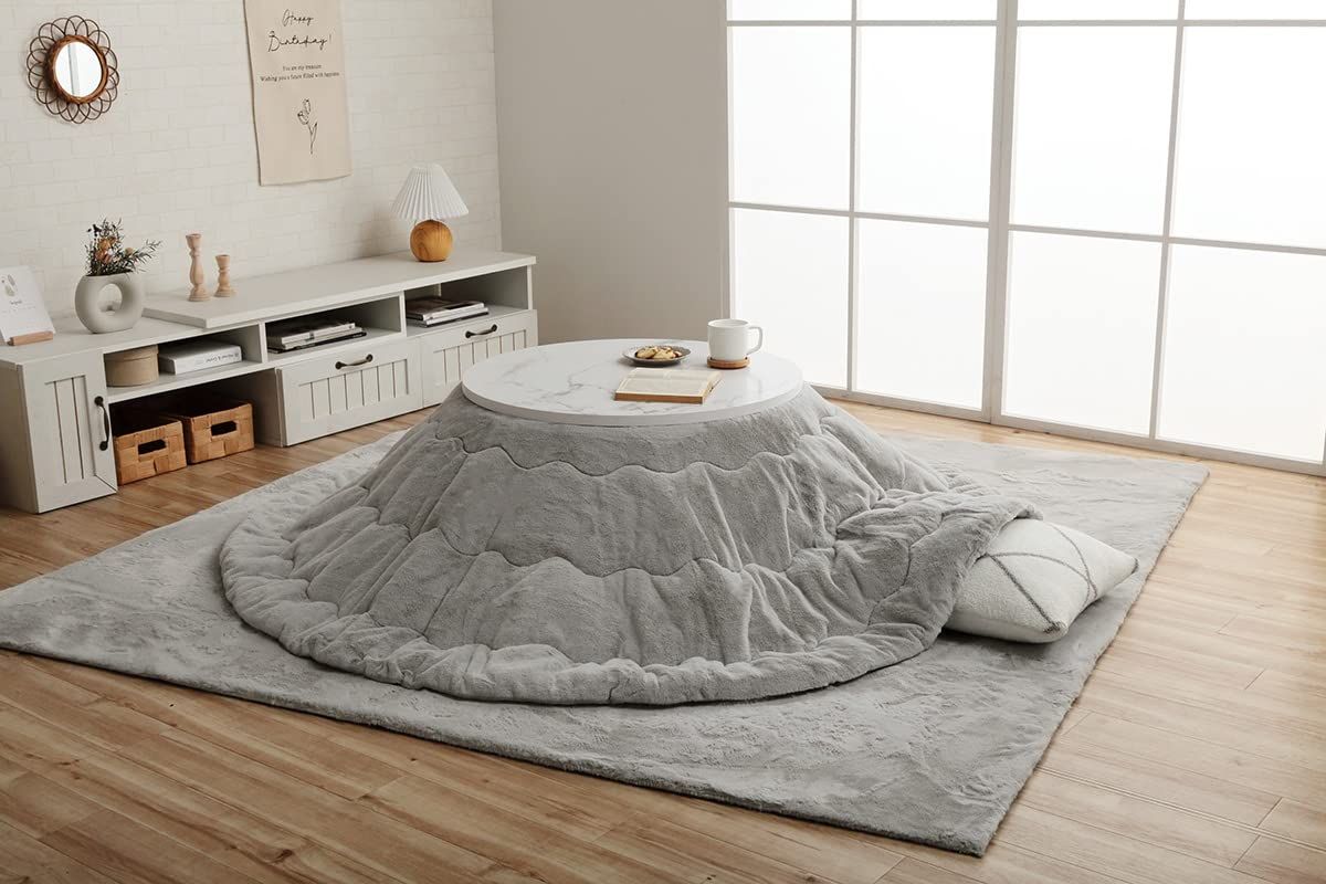 迅速発送 イケヒコ コーポレーション Ikehiko Corporation こたつ掛けふとん 4550317203756 パールグレー 約185cm円形