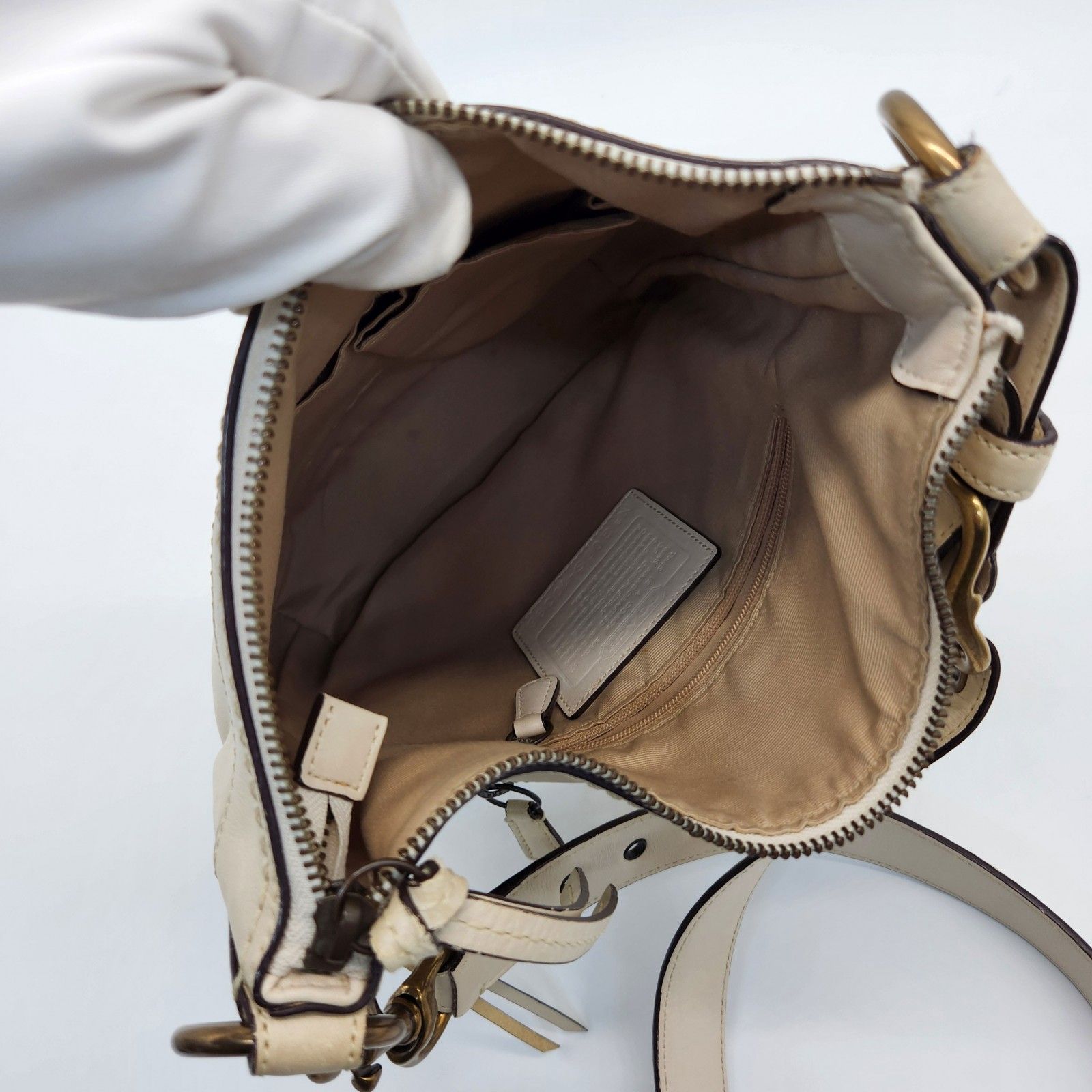 COACH ヴィンテージコーチ ショルダーバッグ オールレザー ホワイト 