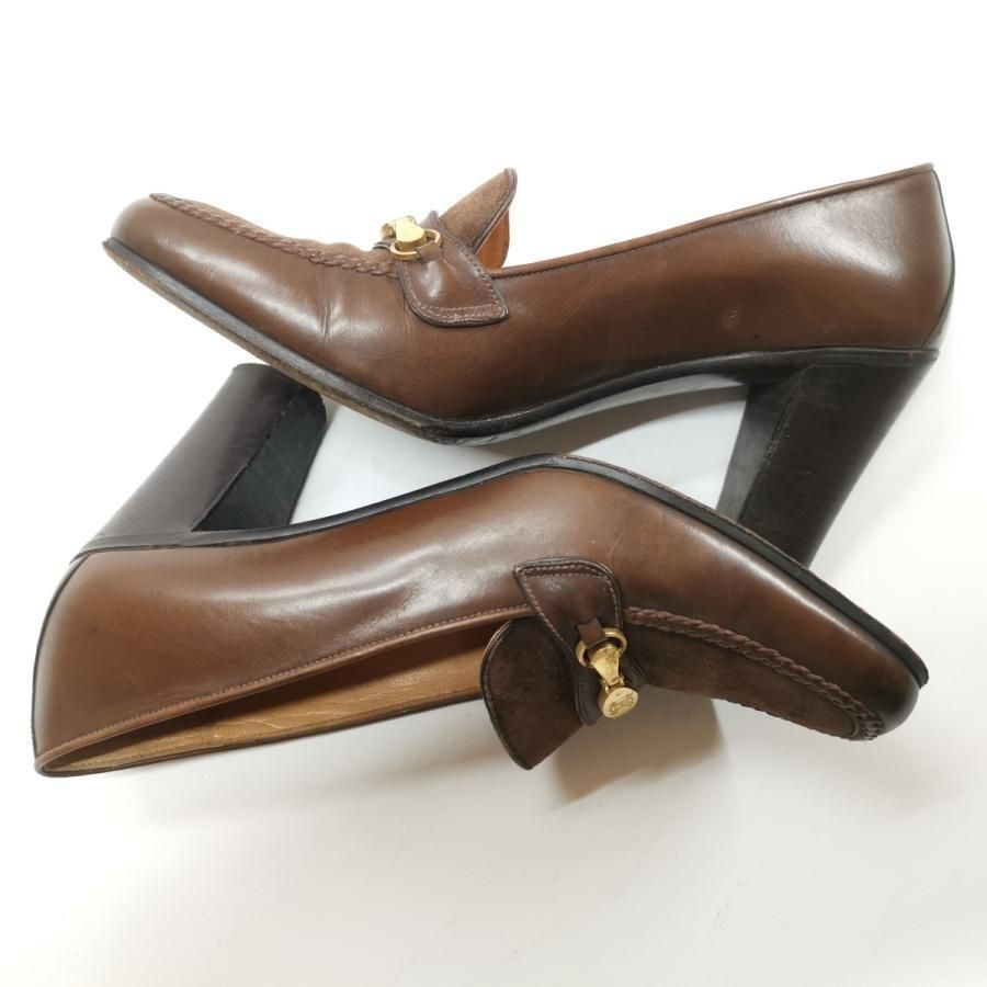 セリーヌ パンプス34センチ CELINE セリーヌ サイズ34 JP22cm ブラウン ローファー パンプス