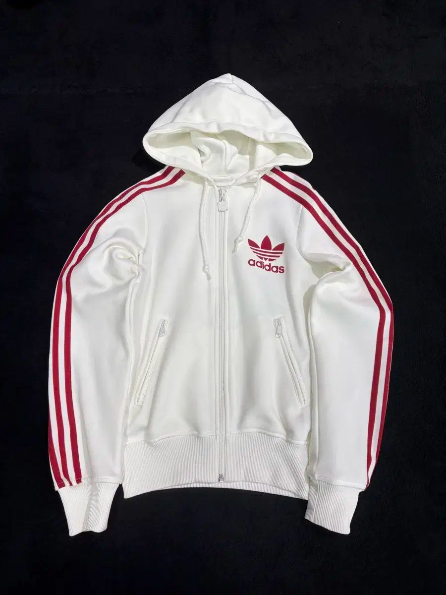 adidas アディダス ファイヤーバード ヨーロッパ 白 バーガンディー 赤 洗える ジャージ フード ジップアップ x