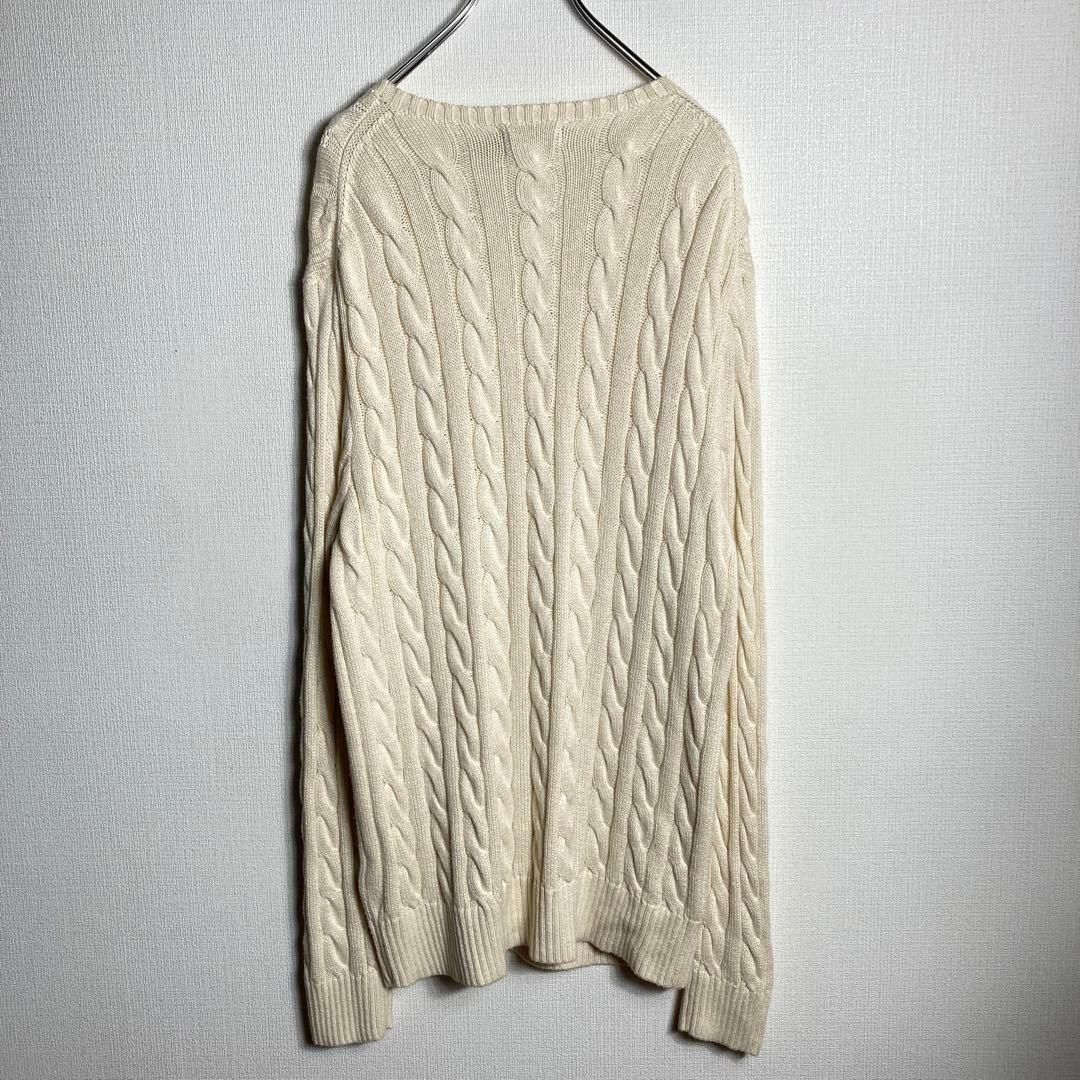 ラルフローレン　ウール１００％　ケーブルニット　アイボリー　美品 ケーブルニット ウールカシミヤ セーター（ニット/セーター