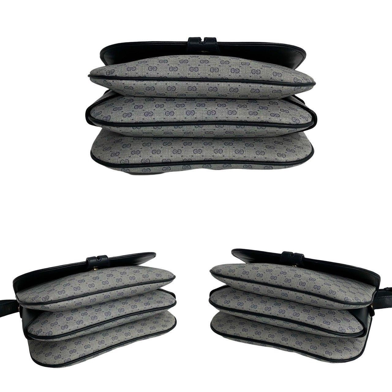 GUCCI オールドグッチ　ヴィンテージ　GG ラウンド　ケース　ネイビー 極 美品 GUCCI グッチ オールドグッチ ヴィンテージ シェリー