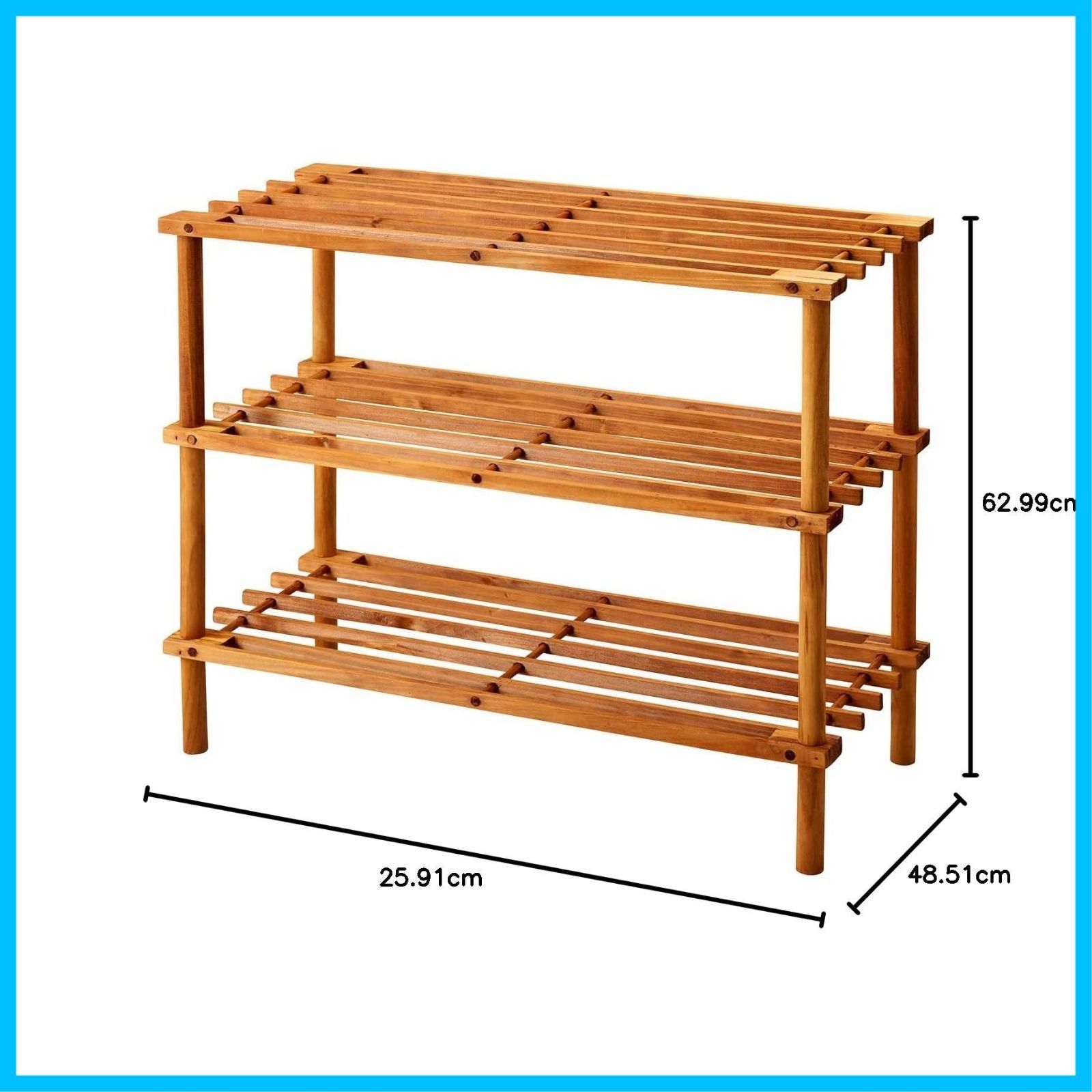 在庫処分】ベストコ 収納 木製 インテリア ラック シューズラック フリーマルチラック 3段 ライトブラウン ND-6941 ハンディ - メルカリ