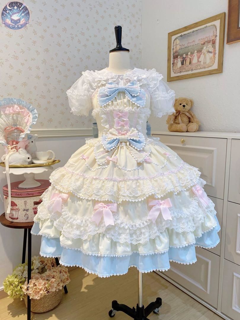 ♥ フォンダンケーキ ロリィタドレスセット ジャンパースカート イエローブルー