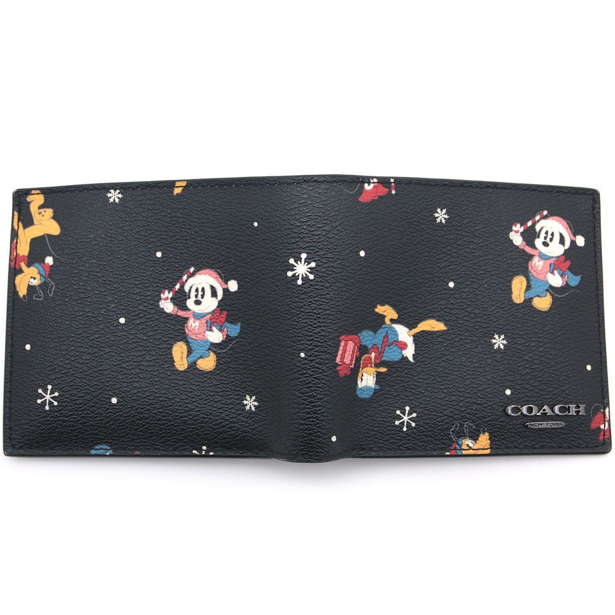 中古 良品 】コーチ COACH 二つ折り財布 ディズニー創立100周年記念