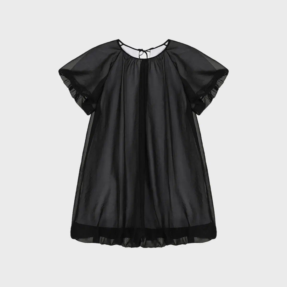 コスモス VOLUME MINI DRESS SHEER BLACK