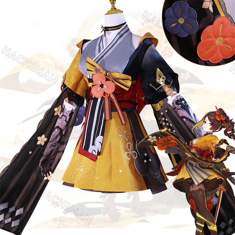原神 千織 コスプレ ちおり Chiori コスプレ衣装 フルセット 髪飾り 小物付き フォンテーヌ廷 千織屋の店主 雷鳴の裁錦師 コスチューム