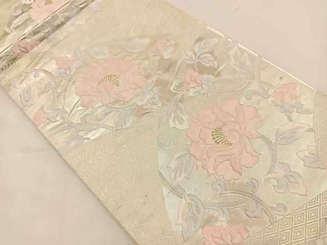 平和屋着物◎六通柄袋帯 唐織 花唐草文 金銀糸 正絹 逸品