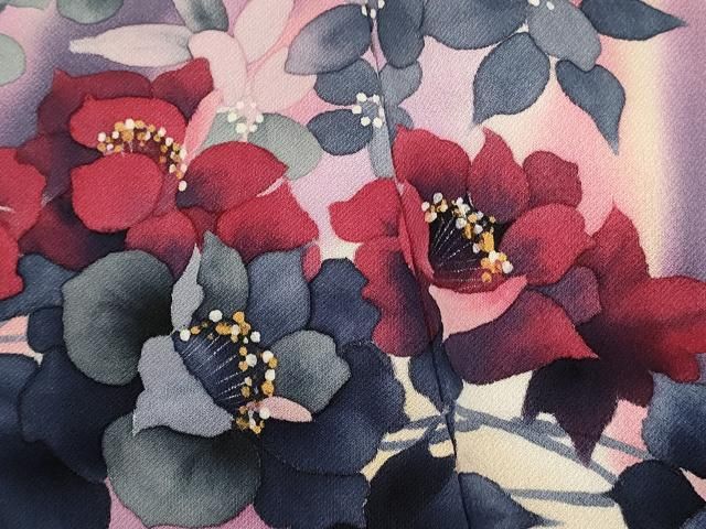 平和屋着物■訪問着　花蝶文　暈し染め　金銀彩　正絹　逸品　CAAV8205xe