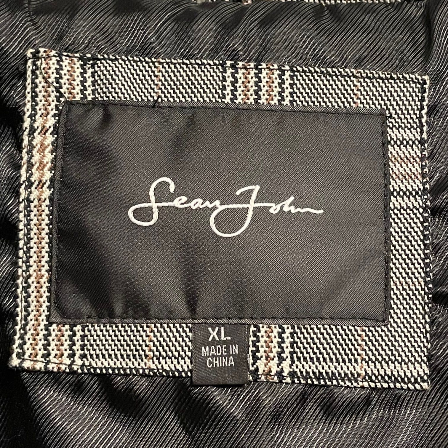 Sean John オーバーサイズチェック柄ダウンジャケット グレー XLサイズ Sean John オーバーサイズチェック柄ダウンジャケット グレー XLサイズ