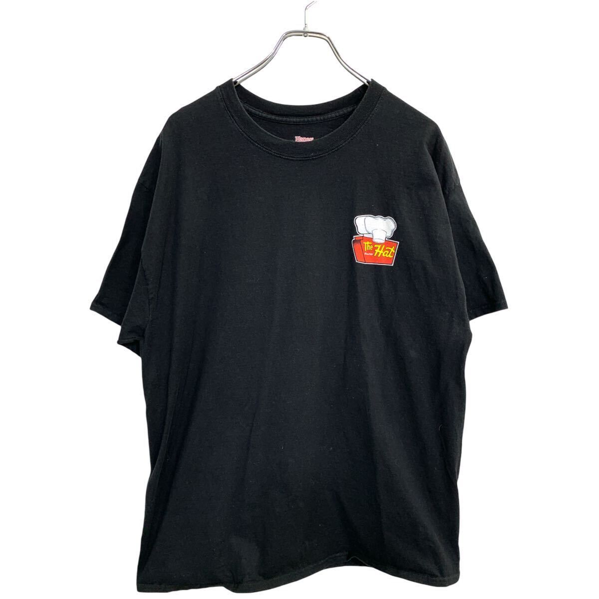 Hanes 半袖 プリント Tシャツ XLサイズ ヘインズ ブラック コットン 古着卸 アメリカ仕入 t2409-3323
