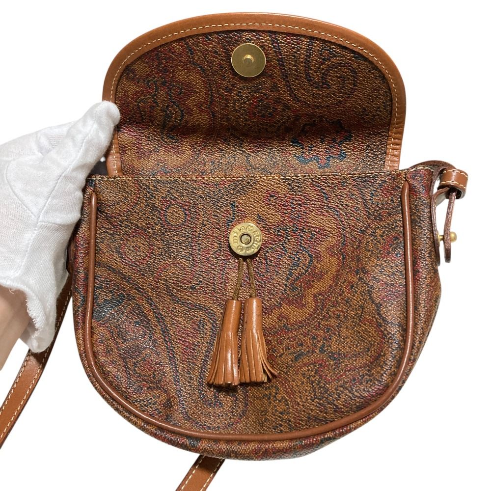 良品 Mila Schon ミラショーン ペイズリー柄 タッセル フラップ 良品 Mila Schon ミラショーン ペイズリー柄 タッセル フラップ