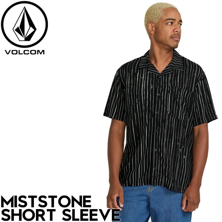 半袖シャツ VOLCOM ボルコム ヴォルコム MISTOSTONE SHORT SLEEVE A0422501 BLACK WHITE 日本代理店