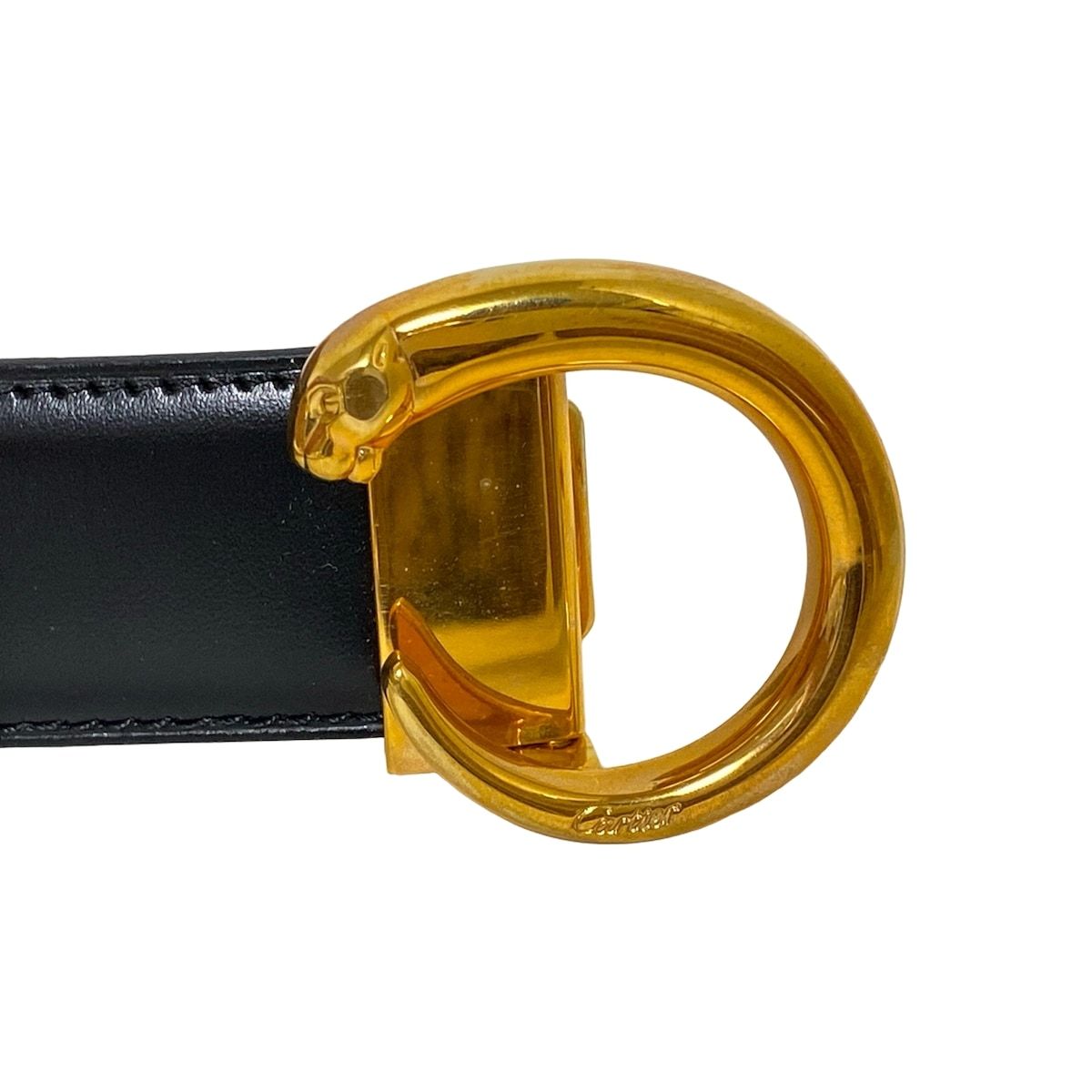 Cartier(カルティエ) ベルト - 黒×ゴールド レザー - メルカリ