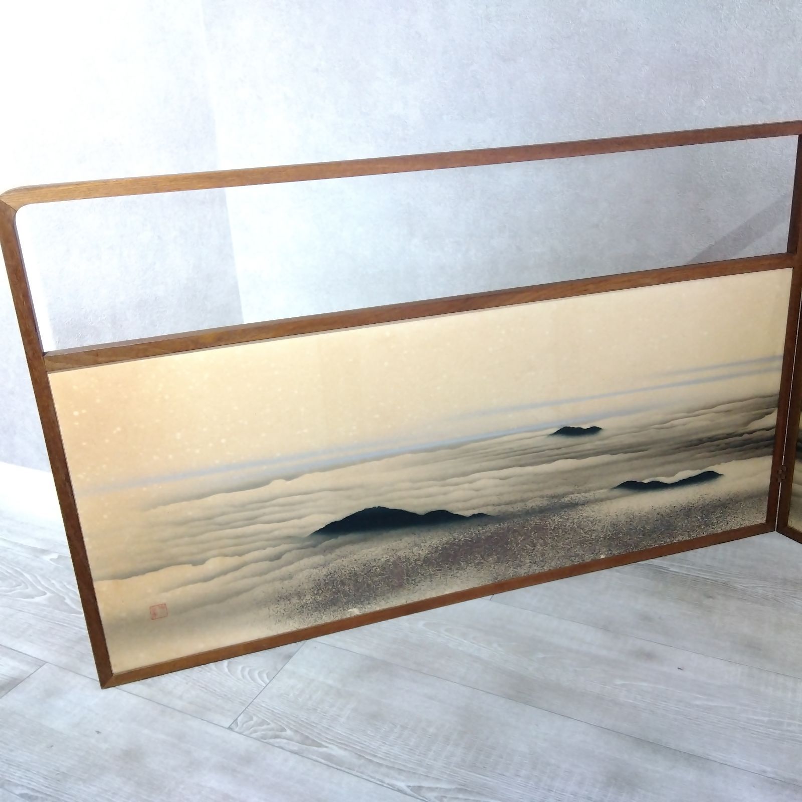 【茶道具】剛山筆　風炉先屏風（紙箱）送料込 Amazon.co.jp: 茶道具 屏風 風炉先 鵬雲斎好写 2尺 桑縁 松風 片