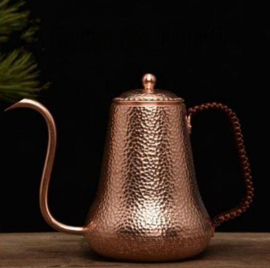 高品質 純銅コーヒーポット制コーヒー器具銅イメージ紫銅ハンマー紋コーヒーポット細口ポットコーヒーポット900ML