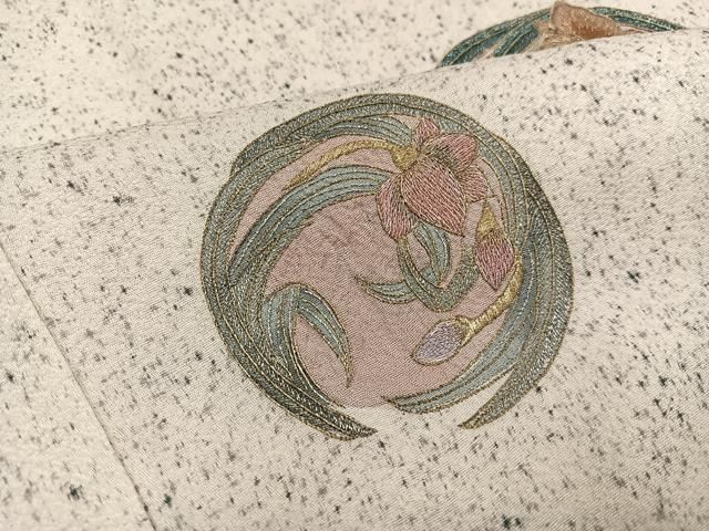 平和屋着物●訪問着　蘇州刺繍　草花文　金糸　正絹　逸品　AABC6860ph 平和屋着物○訪問着 蘇州刺繍 草花文 金糸 正絹 逸品 AABC6860ph