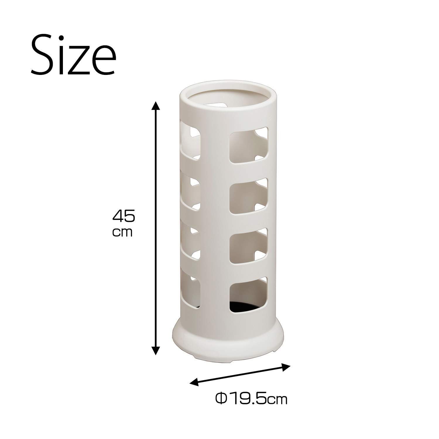 【人気商品】丸型 約8本収納 約φ19.5×45cm ホワイト UB-322 傘立て 小原産業