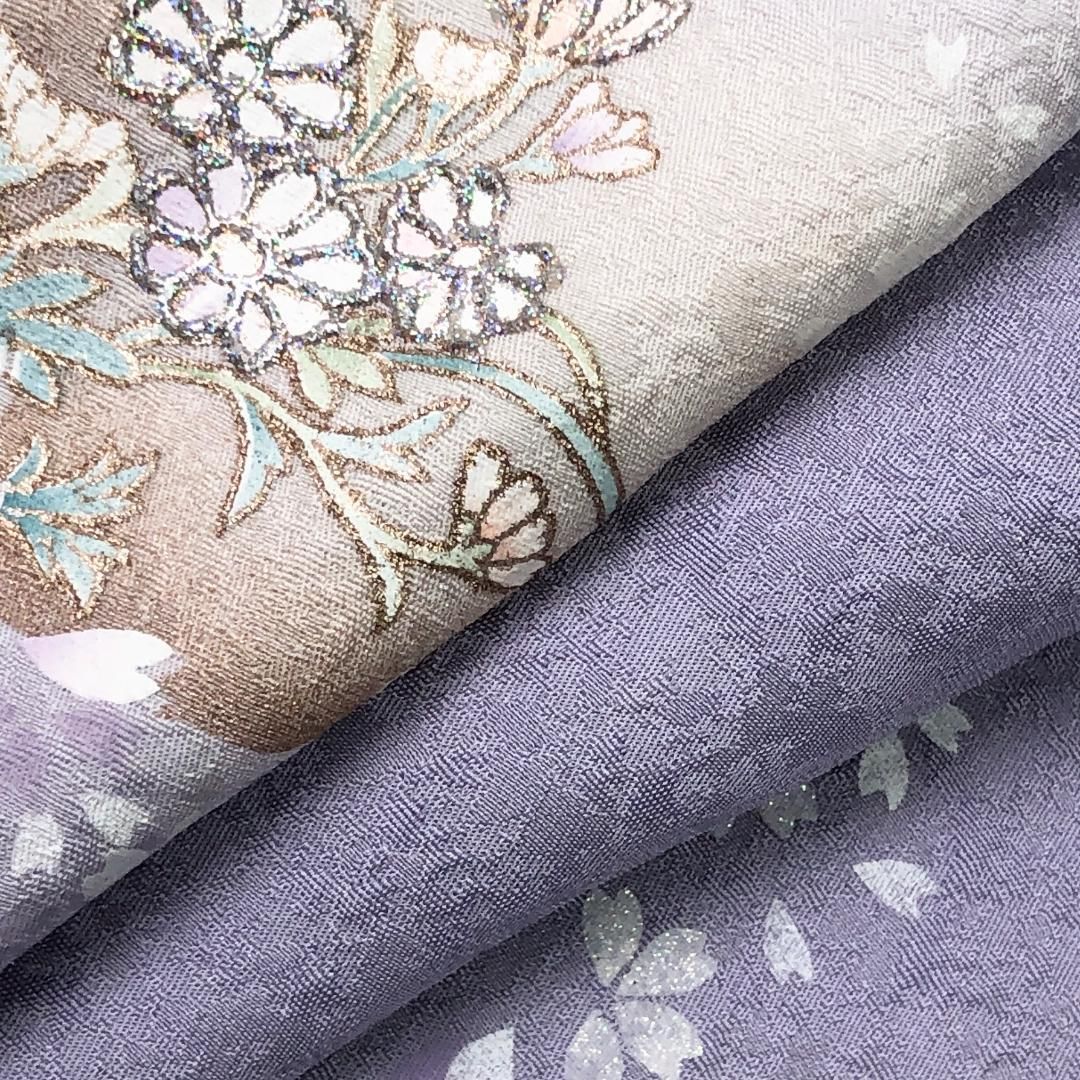 平和屋本店□極上 訪問着 総刺繍 カラー 市松地紋 金銀糸 ロング丈  