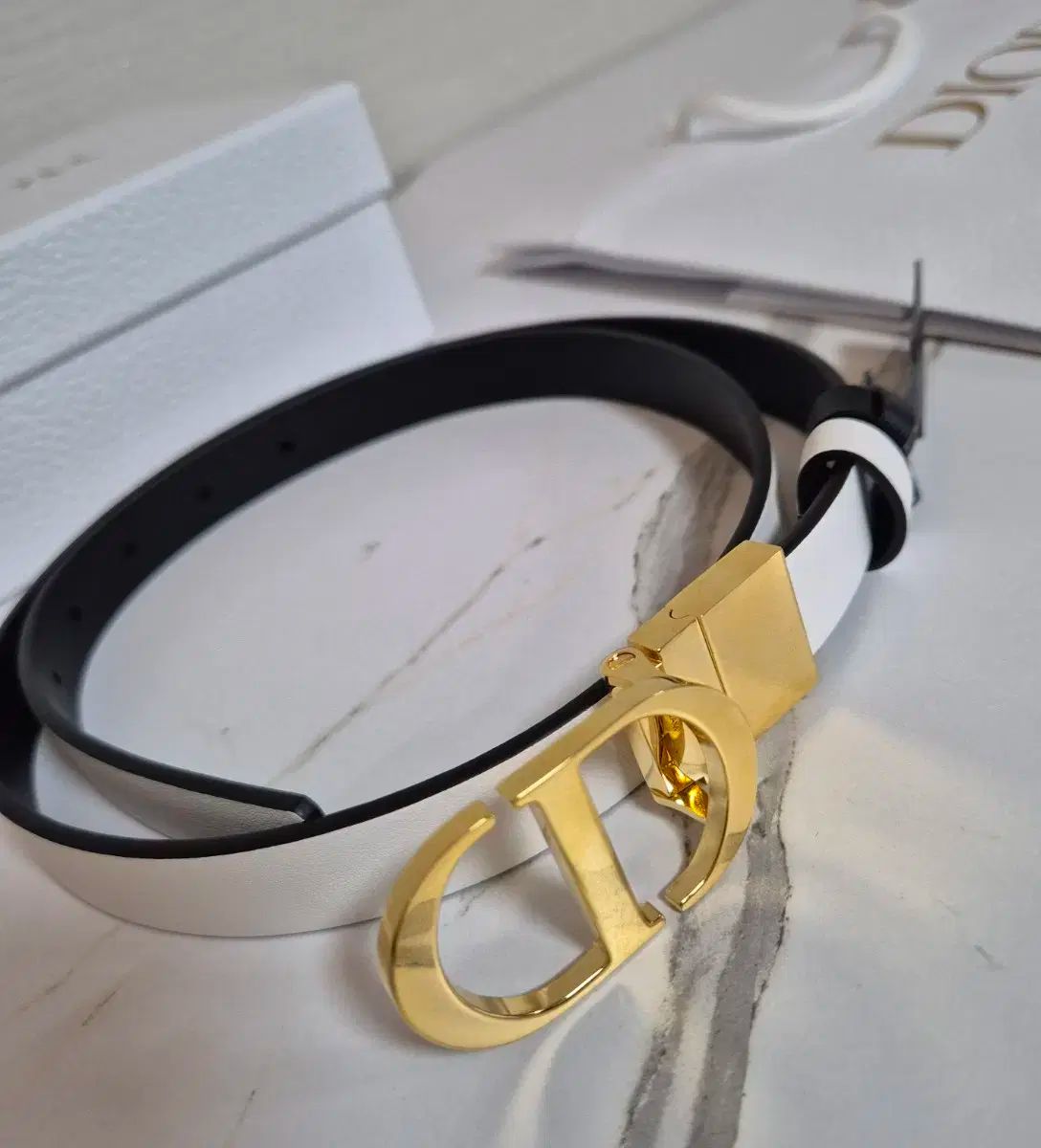 Dior ディオール モンテイン リバーシブル ベルト 80 中