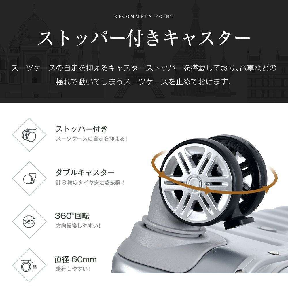 スーツケース｜Sサイズ｜機内持ち込み｜アルミ｜USB｜2-3日｜PP316711DAA