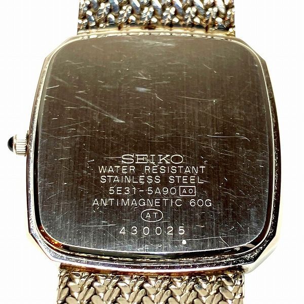  セイコー ドルチェ 5 E 31-5 A 90 クォーツ シルバー文字盤 時計 腕時計 メンズ その他 その他
