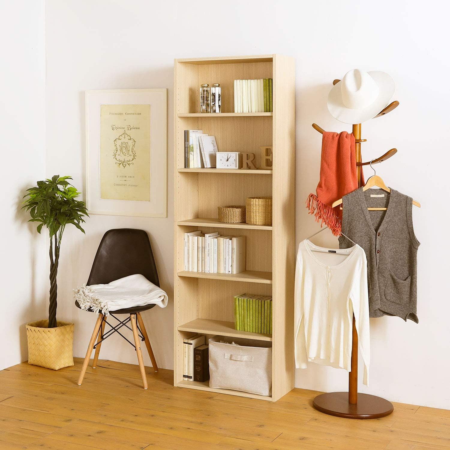 在庫 フルニコ FUL-1860NA 幅58.1×奥行29.2×高さ179.7cm ベーシックデザイン ナチュラルブラウン木目柄 一人暮らしの部屋や狭いスペースにぴったりサイズ 同シリーズで 自由自在 整理棚 本棚 シェルフ フリーラック 白井 MARWIL-DEMENAGEMENTS_CH