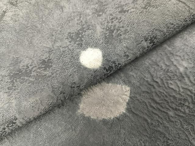 平和屋着物○染色作家 藤井霞岳 小紋 絞り 鼠色 正絹 逸品 AAAZ1789ph