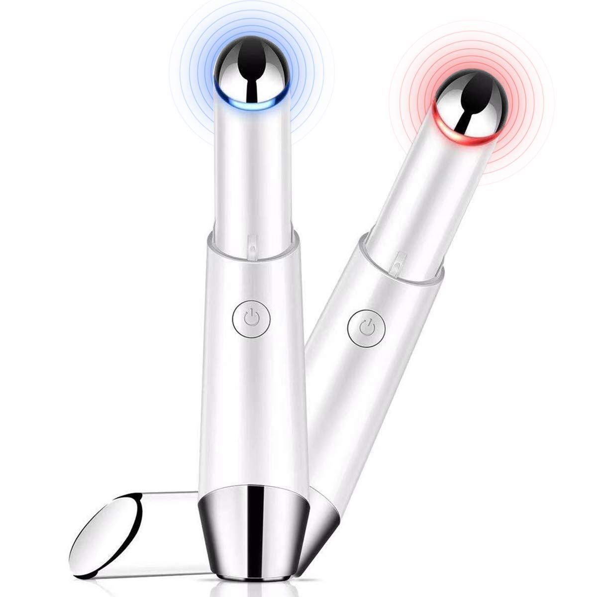 【新着商品】イオン誘導 温熱ケア 微振動 2色LED 美顔器 美肌 3種類モード 目元ケア 超軽量 USB充電式 目元美顔器 口元ケア 母の日 【目もと集中ケア】 プレゼント ホワイト