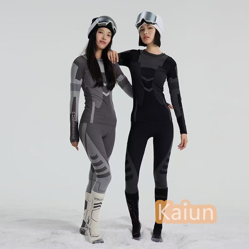男女兼用 C Element 速乾ウェア 保温 通気性良好 屋外スキー 登山 自転車用スポーツインナーセット