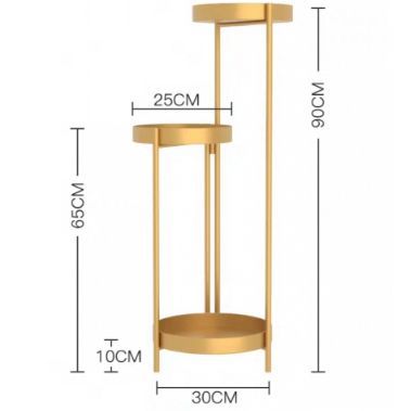エレガントな3段式プラントスタンド 花台ゴールドフレーム サイドテーブル NEXPOTALLINN_EU