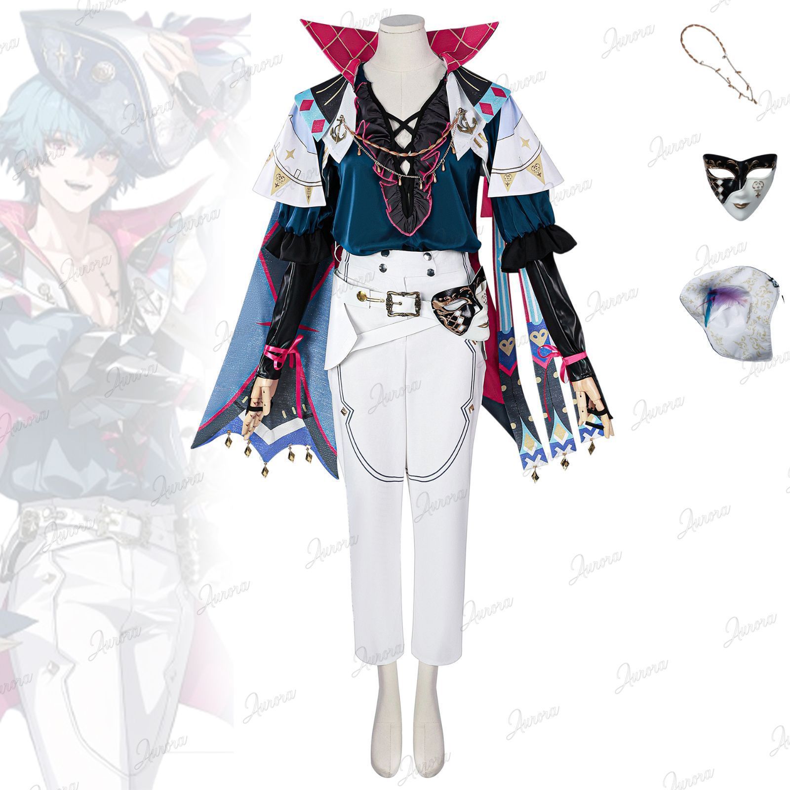 鳴潮 ブラント Brant コスプレ衣装セット ウィッグ 帽子 マスク付き 全小物付き Wuthering Waves コスプレ コスチューム ステージ服 人気ゲーム 撮影 cosplay