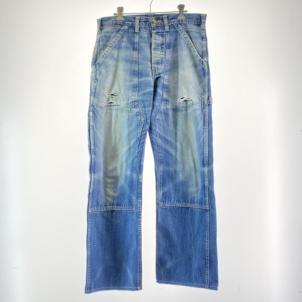 中古】SUGARCANE ダブルニーペインターデニム ウエスト実寸約