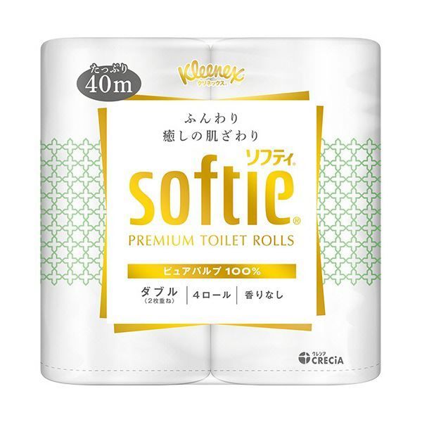 まとめ 紙クレシア クリネックス ソフティダブル 40m 1セット 40ロール 4ロール×10パック
